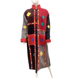 VTG Coloratura Women’s Coat SZ L Lined Mohair Wool Blend Button Down Multicolor